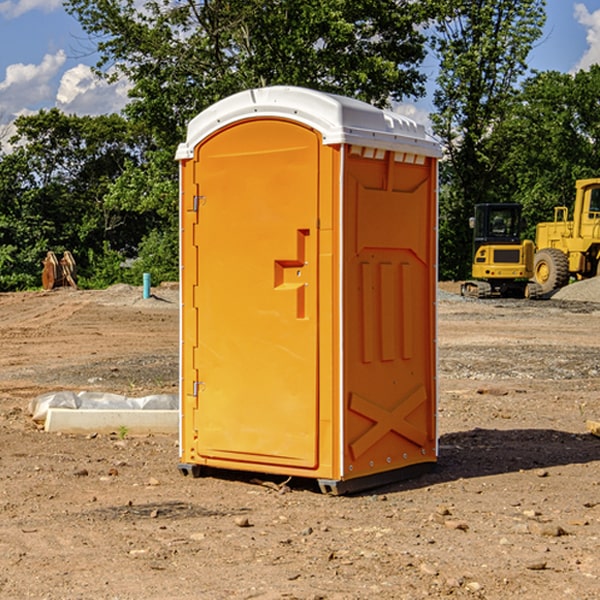 how often are the porta potties cleaned and serviced during a rental period in Divide County North Dakota